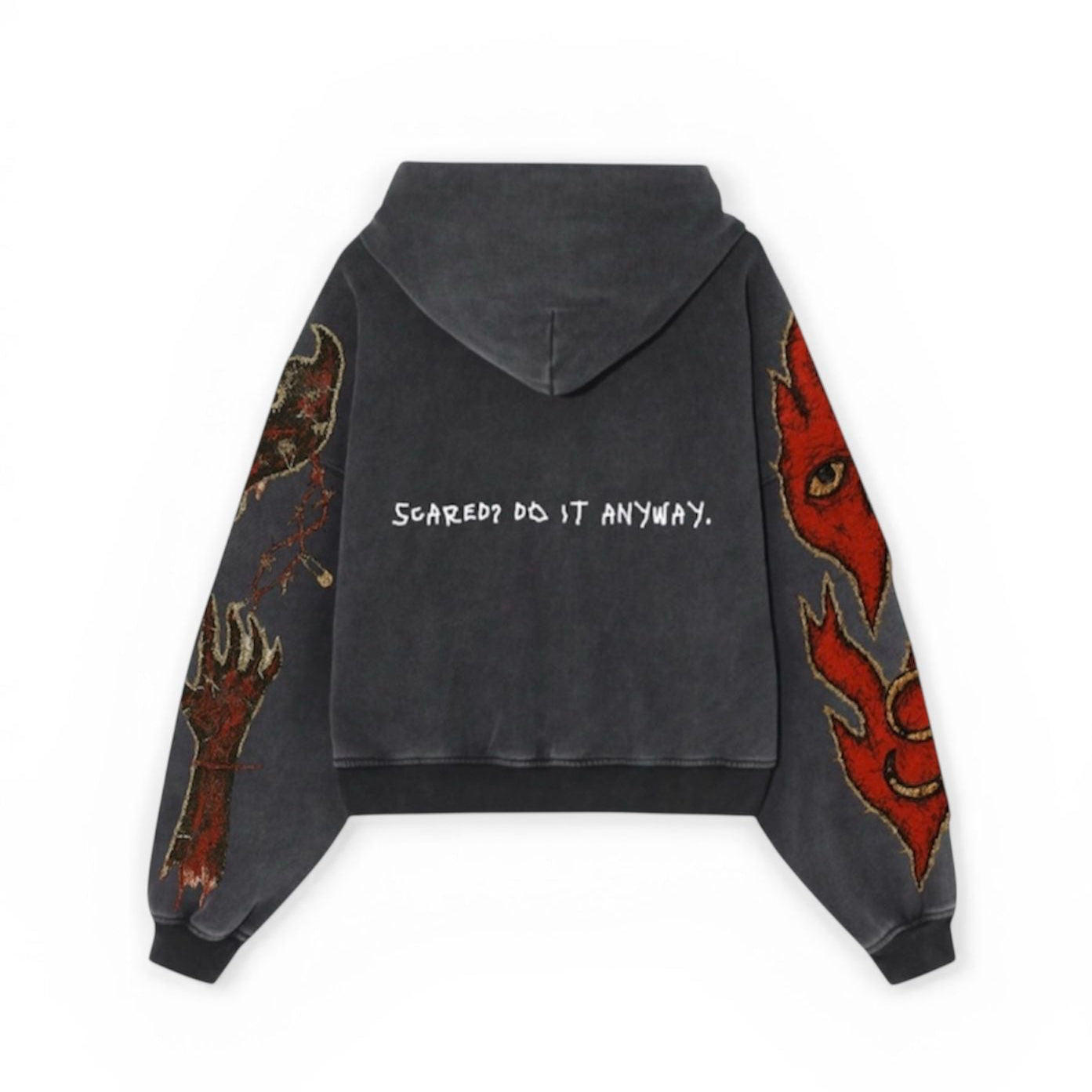 Scared Hero Hoodie (PREORDER) – Washed Black